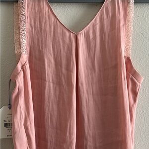 Pink Lace Trim Pajama Top